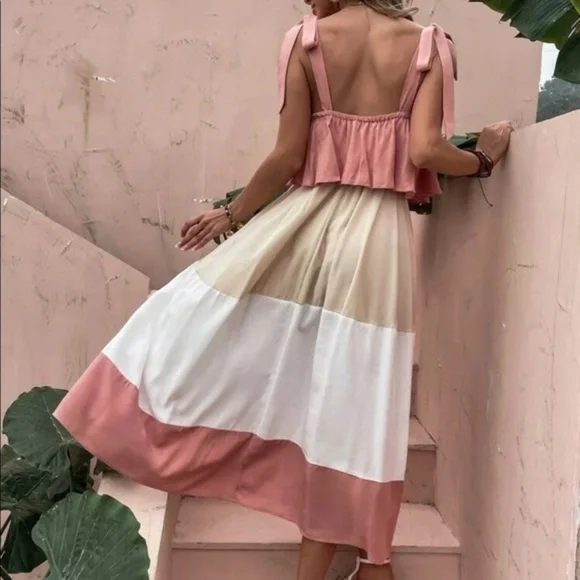 Bohemian Color Block Maxi Dress - Picture 6 of 12